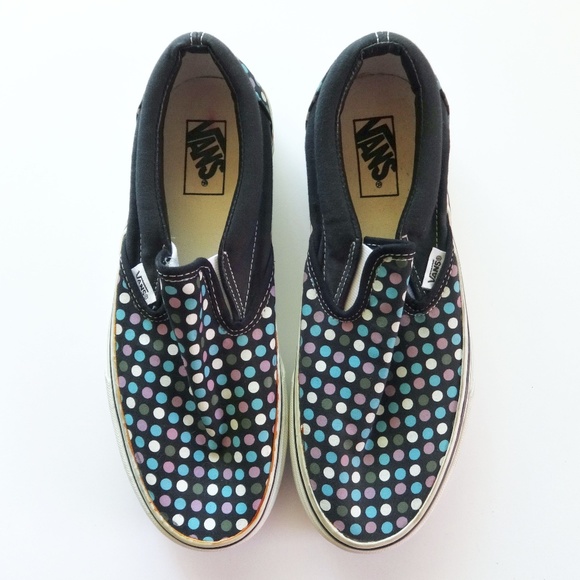 slip on polka dot vans